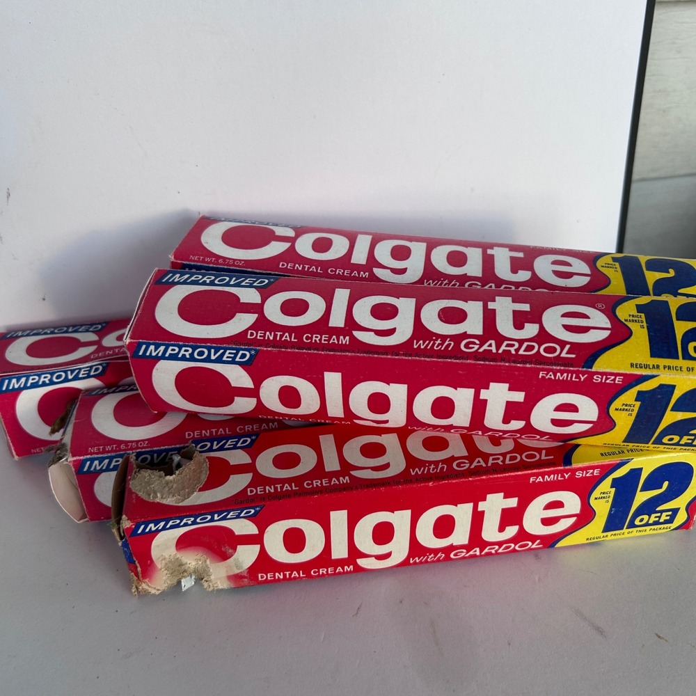 Vintage Colgate Dental Cream with Gardol Toothpaste Box Lot 5 Boxes Only